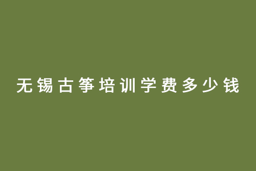 无锡古筝培训学费多少钱